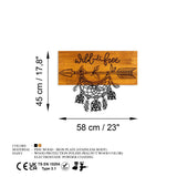Decoratiune de perete lemn Wild and Free, Nuc, 58x45x3 cm