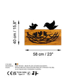 Decoratiune de perete lemn Family, Nuc, 58x40x3 cm