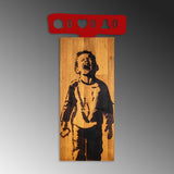 Decoratiune de perete lemn Decorative Wooden Wall Accessory Artistic 1, Nuc, 36x69x3 cm