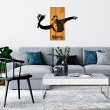 Decoratiune de perete lemn Decorative Wooden Wall Accessory Artistic 2, Nuc, 69x58x3 cm