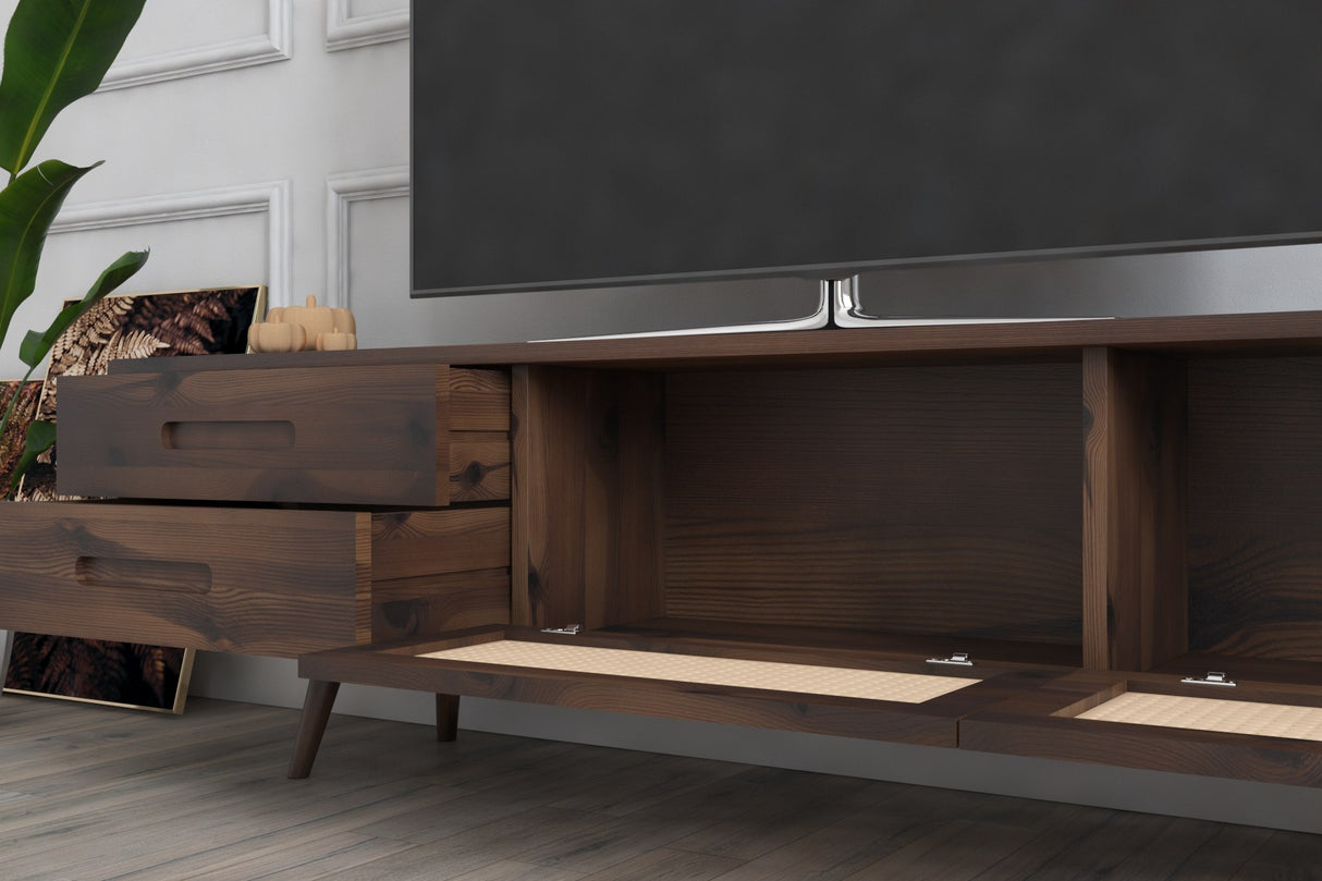 Comodă TV Dz072, Nuc, 180x30x45 cm