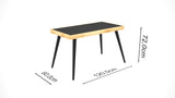 Birou Dkrz-Asr-31, Negru - Nuc, 120x60x72 cm
