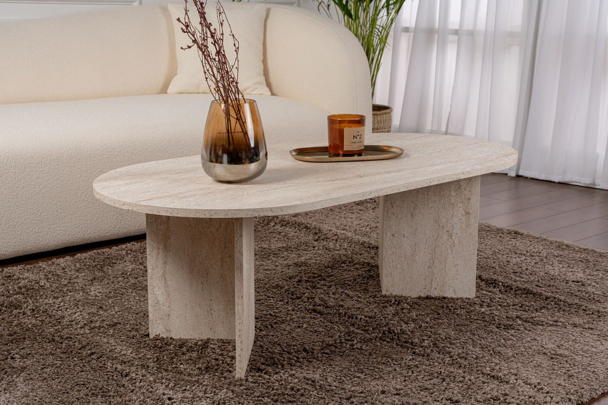 Măsuță de cafea Sable, Diverse culori, 119x60x40 cm - Travertin | SKU: 909NRD1103 | Măsuță de cafea Sable, 119x60x40 cm, varianta Travertin, produs pentru amenajarea locuinței, disponibil online în România la CasaMob