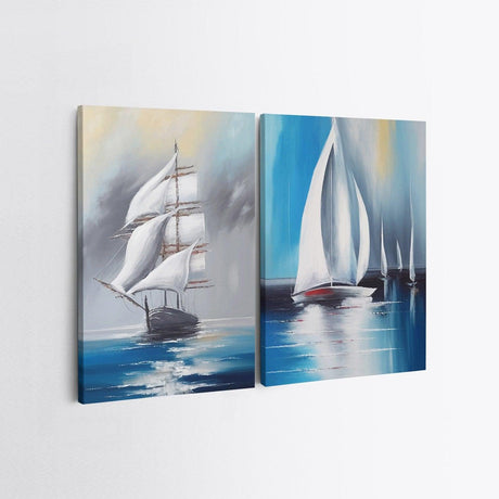 Tablou Canvas (2 bucăți) 2KNV4352, Multicolor, 110x70 cm