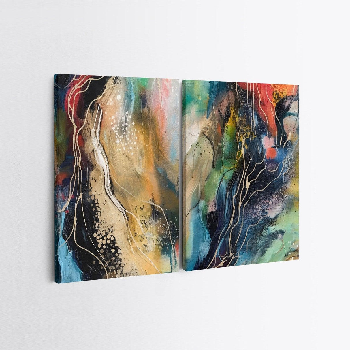 Tablou Canvas (2 bucăți) 2KNV4380, Multicolor, 110x70 cm