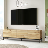 Comodă TV LV6-KL, Stejar - Negru, 170x36x46 cm