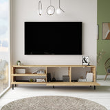 Comodă TV LV6-KL, Stejar - Negru, 170x36x46 cm