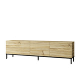 Comodă TV LV6-KL, Stejar - Negru, 170x36x46 cm