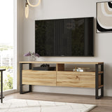 Comodă TV LV11-KE, Stejar - Negru, 140x36x56 cm