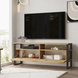 Comodă TV LV11-KE, Stejar - Negru, 140x36x56 cm