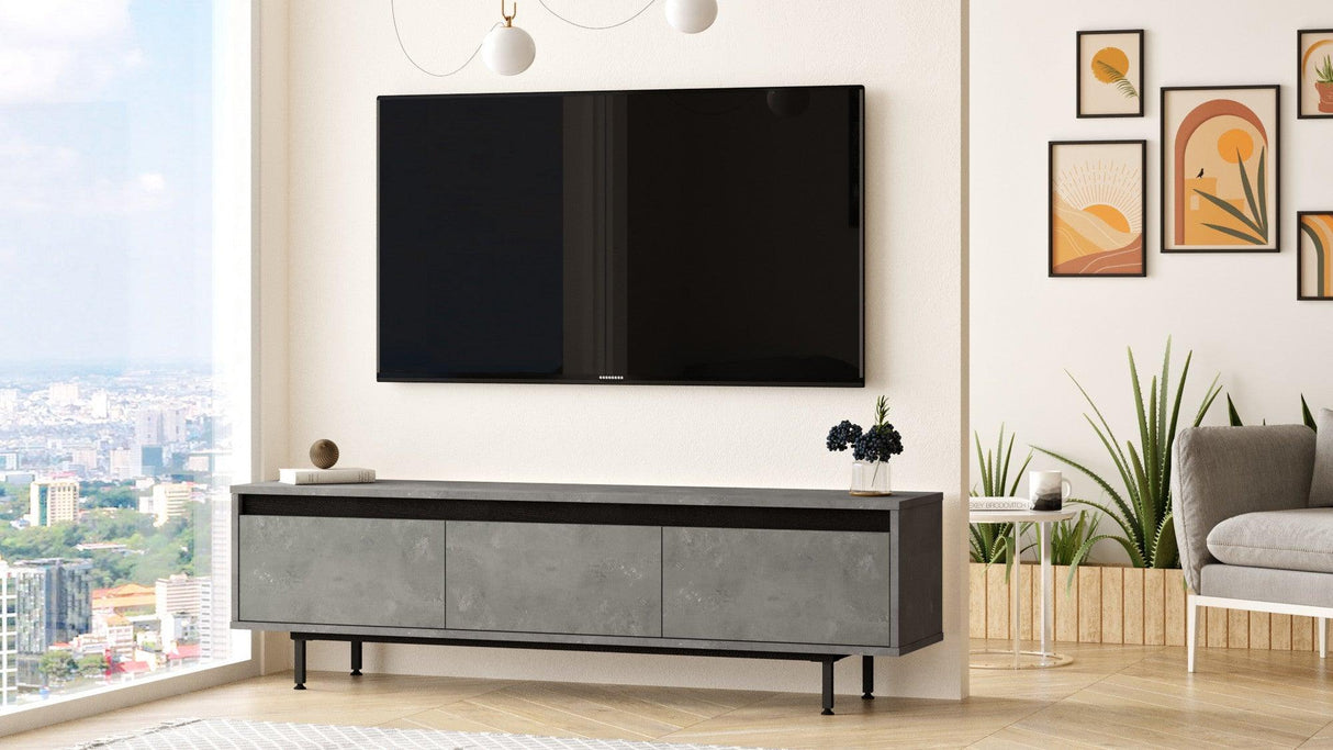 Comoda TV Tvado, 160x46x36 cm - Gri, SKU 921YRD1101