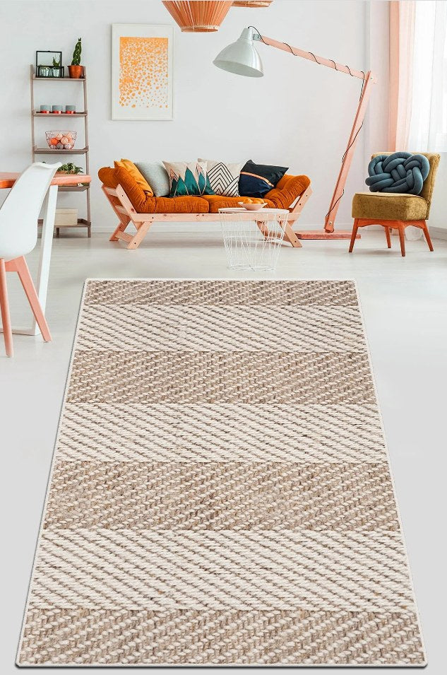 Covor de living / dormitor Parcali, Lavabil, Antiderapant, 80x150 cm
