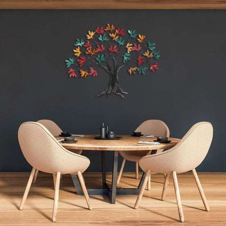 Decoratiune de perete Metal Flori Pride, Multicolor, 115 x 94 x 4 cm