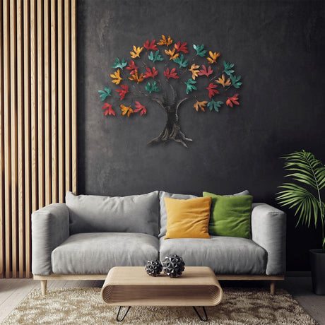 Decoratiune de perete Metal Flori Pride, Multicolor, 115 x 94 x 4 cm