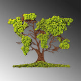 Accesoriu decorativ de perete Tree 2, Verde, 59x71 cm