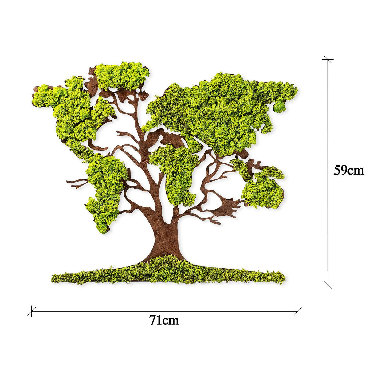 Accesoriu decorativ de perete Tree 2, Verde, 59x71 cm
