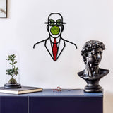 Decorațiune de perete din lemn Moss - The Son Of Man, Roșu - Verde, 47x42x1 cm