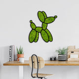 Decorațiune de perete din lemn Moss - Balloon Dog, Verde, 43x44x1 cm