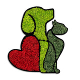 Decorațiune de perete din lemn Moss - Dog & Cat Lover, Roșu - Verde, 48x43x1 cm
