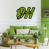 Decorațiune de perete din lemn Moss - Oh Yes, Verde, 52x76x1 cm