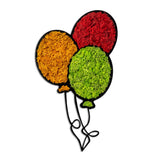 Decorațiune de perete din lemn Moss - Balloons, Roșu - Verde - Portocaliu, 62x36x1 cm