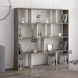 Bibliotecă Hodbi, Alb - Wenge, 145x25x145 cm