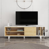 Comodă TV Rosmar, Stejar - Alb, 160x35x49 cm