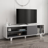 Comodă TV Rosmar, Alb - Antracit, 160x35x49 cm