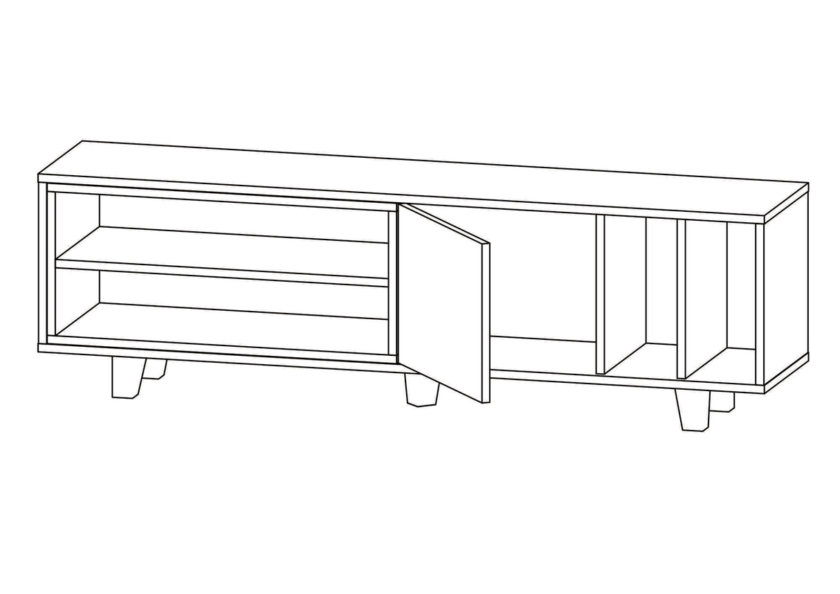 Comodă TV Rosmar, Alb - Wenge, 160x35x49 cm