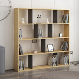 Bibliotecă Hodbi, Stejar - Antracit, 145x25x145 cm