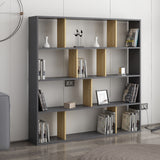 Bibliotecă Hodbi, Stejar - Antracit, 145x25x145 cm