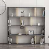 Bibliotecă Hodbi, Stejar - Antracit, 145x25x145 cm