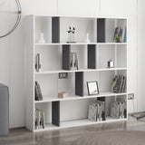 Bibliotecă Hodbi, Alb - Antracit, 145x25x145 cm