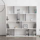 Bibliotecă Hodbi, Alb - Antracit, 145x25x145 cm