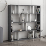 Bibliotecă Hodbi, Alb - Antracit, 145x25x145 cm