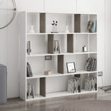 Bibliotecă Hodbi, Alb - Wenge, 145x25x145 cm