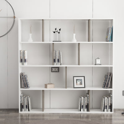Bibliotecă Hodbi, Alb - Wenge, 145.2x25x145 cm, SKU 935CMN1113, imagine 2