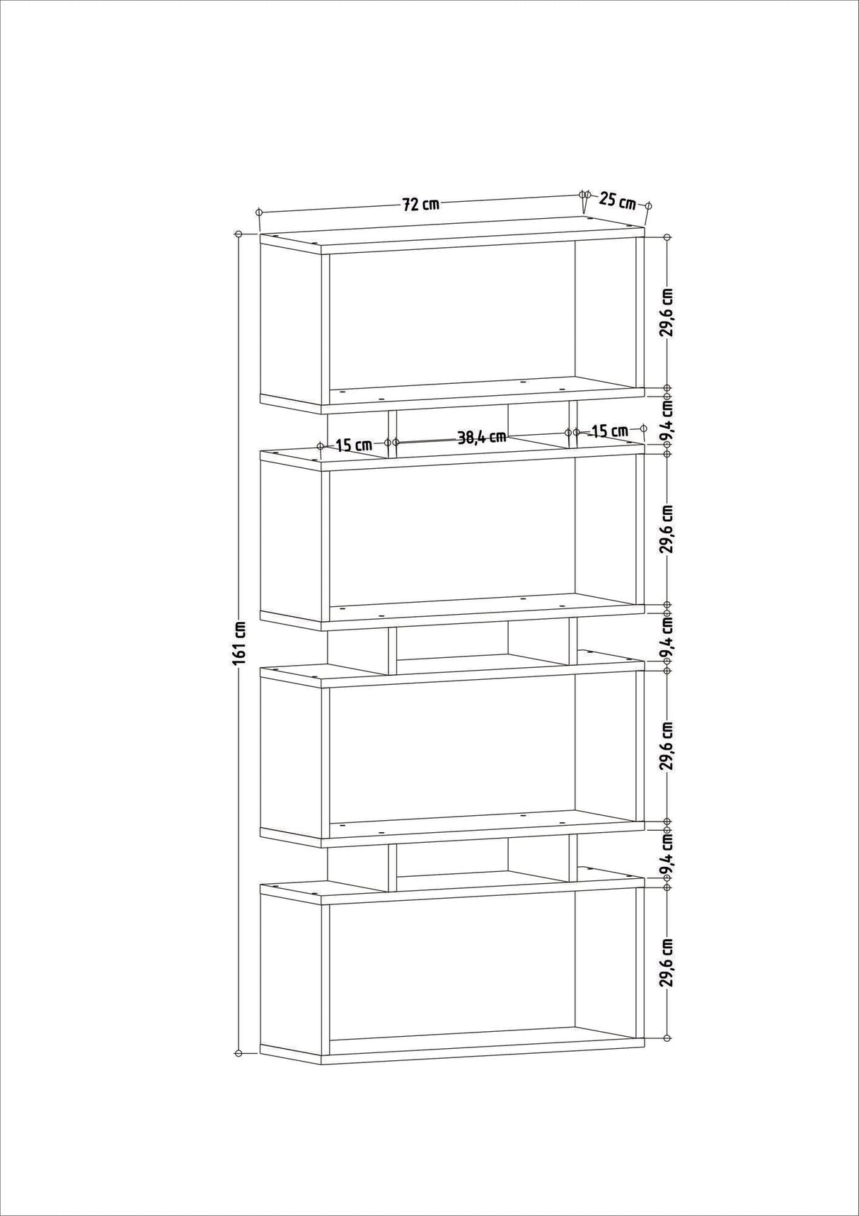 Bibliotecă Langdon, Diverse culori, Diverse dimensiuni - Antracit - 72x25x161 cm | SKU: 935CMN1115 | Bibliotecă Langdon, varianta Antracit - 72x25x161 cm, produs pentru amenajarea locuinței, disponibil online în România la CasaMob
