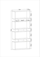 Bibliotecă Langdon, Diverse culori, Diverse dimensiuni - Antracit - 72x25x161 cm | SKU: 935CMN1115 | Bibliotecă Langdon, varianta Antracit - 72x25x161 cm, produs pentru amenajarea locuinței, disponibil online în România la CasaMob