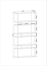 Bibliotecă Langdon, Diverse culori, Diverse dimensiuni - Alb - 72x25x161 cm | SKU: 935CMN1116 | Bibliotecă Langdon, varianta Alb - 72x25x161 cm, produs pentru amenajarea locuinței, disponibil online în România la CasaMob