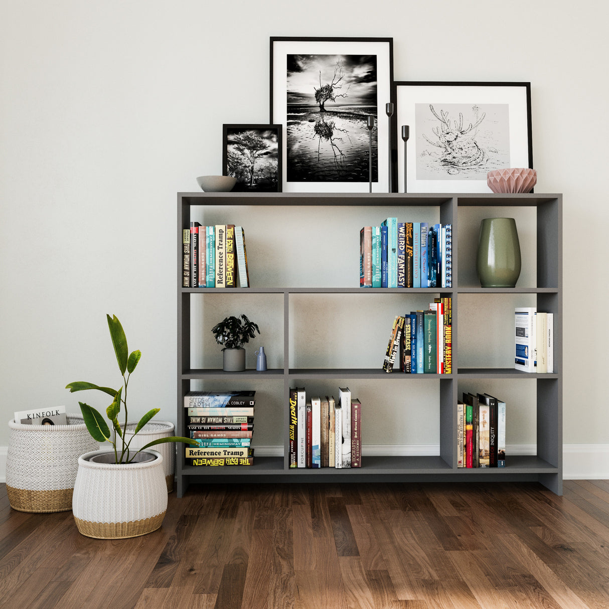 Bibliotecă Lavina, Diverse culori, 152x25x120 cm - Antracit | SKU: 935CMN1118 | Bibliotecă Lavina, 152x25x120 cm, varianta Antracit, produs pentru amenajarea locuinței, disponibil online în România la CasaMob