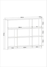 Bibliotecă Lavina, Diverse culori, 152x25x120 cm - Stejar | SKU: 935CMN1120 | Bibliotecă Lavina, 152x25x120 cm, varianta Stejar, produs pentru amenajarea locuinței, disponibil online în România la CasaMob