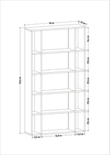 Bibliotecă Sanborn, Diverse culori, 90x25x164 cm - Antracit | SKU: 935CMN1121 | Bibliotecă Sanborn, 90x25x164 cm, varianta Antracit, produs pentru amenajarea locuinței, disponibil online în România la CasaMob