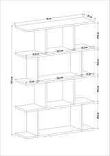 Bibliotecă Harmon, Diverse culori, 90x25x127 cm - Alb - Antracit | SKU: 935CMN1131 | Bibliotecă Harmon, 90x25x127 cm, varianta Alb - Antracit, produs pentru amenajarea locuinței, disponibil online în România la CasaMob
