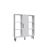 Bibliotecă Peoria, Alb, 120x25x142 cm