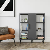 Bibliotecă Peoria, Antracit, 120x25x142 cm