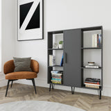 Bibliotecă Peoria, Antracit, 120x25x142 cm