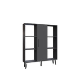 Bibliotecă Peoria, Antracit, 120x25x142 cm