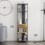 Bibliotecă Abis Narrow, Diverse culori, 44x27x165 cm - Antracit - Stejar | SKU: 935CMN1153 | Bibliotecă Abis Narrow, 44x27x165 cm, varianta Antracit - Stejar, produs pentru amenajarea locuinței, disponibil online în România la CasaMob