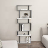 Bibliotecă Bates, Diverse culori, 60x20x160 cm - Alb - Antracit | SKU: 935CMN1175 | Bibliotecă Bates, 60x20x160 cm, varianta Alb - Antracit, produs pentru amenajarea locuinței, disponibil online în România la CasaMob